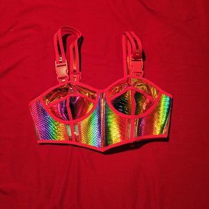 Rainbow hollographic top